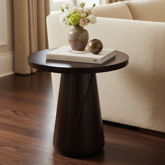 Leaf Wrap Curved Pedestal Round Coffee Table
