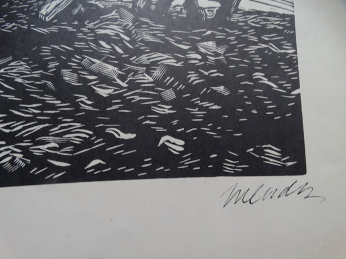 Lepoldo Mendez "La Sumbra (Sowing)" 1954 linocut