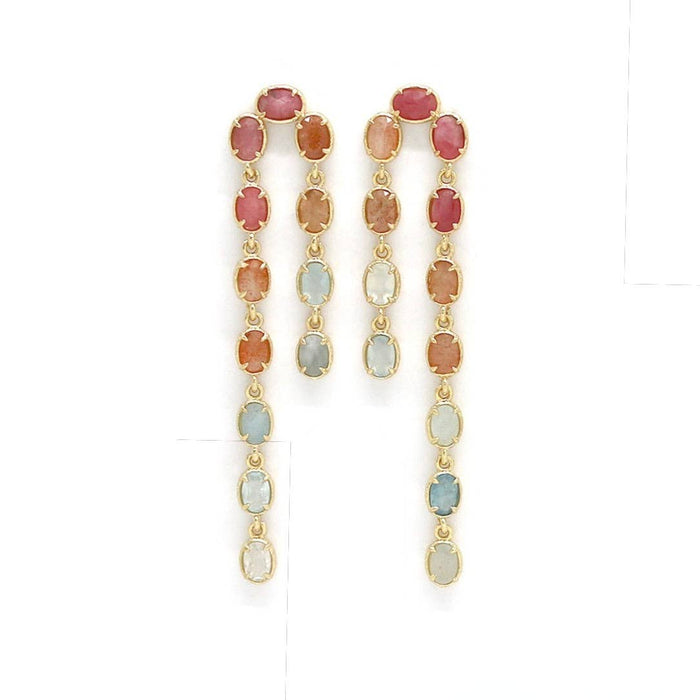 LIZOU - Arch Gradient Rainbow Dangle Earrings