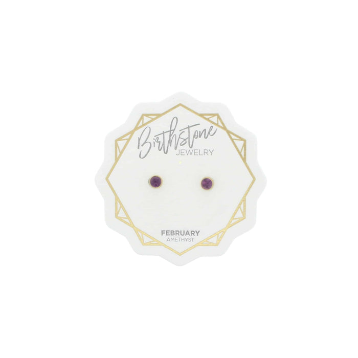 Lotus Birthstone Earrings February