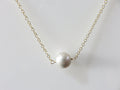 Lotus Gold Lavender Pearl Necklace