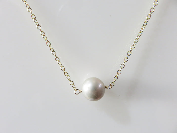 Lotus Gold Lavender Pearl Necklace