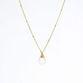 Lotus Gold Trinket Clear Quartz Stone Necklace