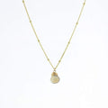 Lotus Gold Trinket Labradorite Stone Necklace