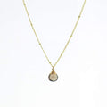 Lotus Gold Trinket Smokey Quartz Stone Necklace