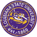 LSU Tigers 23.5" Distressed Round Sign
