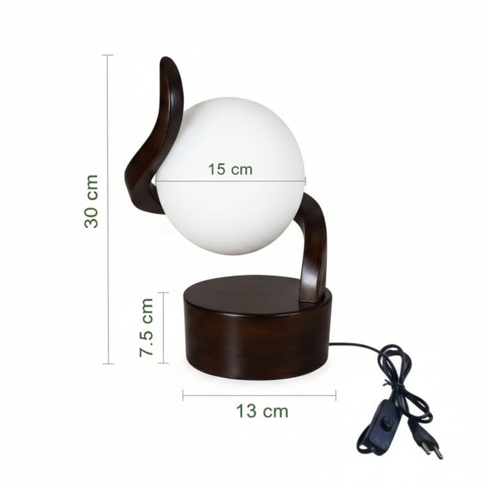 Luna Curve Artistic Sculptural Tabletop Bedside Globe Lamp