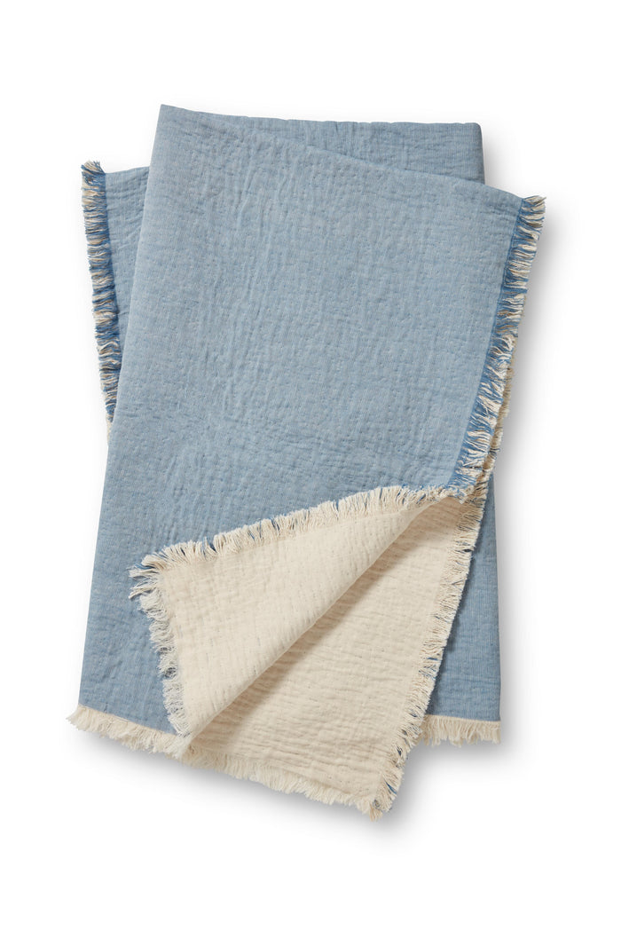 Magnolia Home by Joanna Gaines x Loloi Reed Throw | Blue / Natural Magnolia Home by Joanna Gaines x Loloi