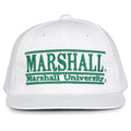 Marshall Retro Bar snapback hat in white, front view