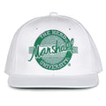 Marshall Retro Circle snapback hat in white, front view