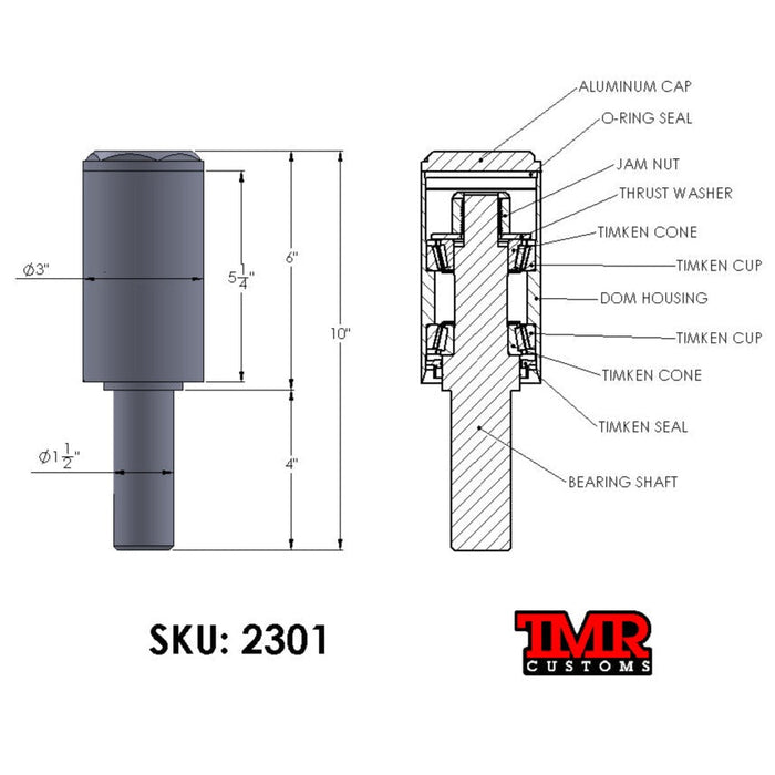 MEGA Swing Out Tire Carrier Spindle