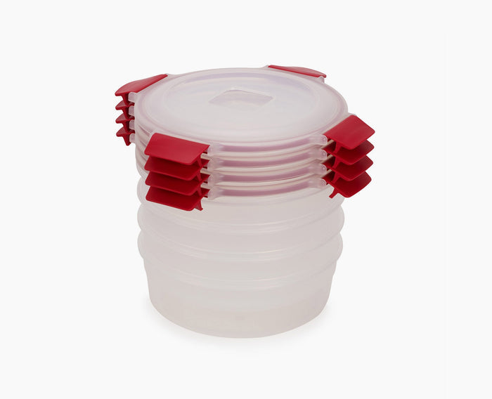 [hidden] Nest Lock 4-Piece Red 1L Round Container Set