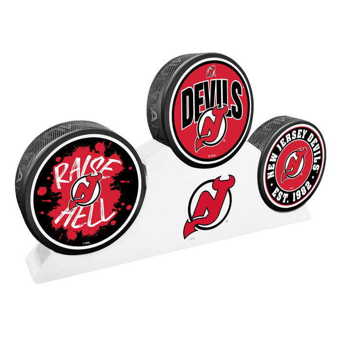 New Jersey Devils - 3 Puck Podium Set
