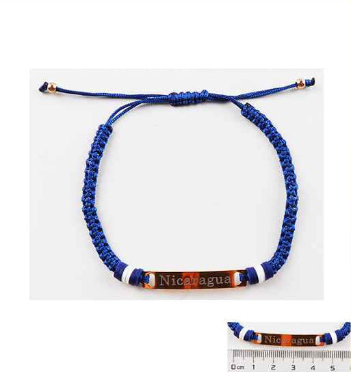 Nicaragua Pride Bracelet Set (12-Pack) - Adjustable Macrame