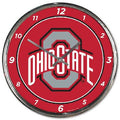 Ohio State Buckeyes  Round Chrome Wall Clock 12.75"
