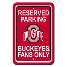 Ohio State Buckeyes Team Color Reserved Parking Sign Décor 18in. X 11.5in.