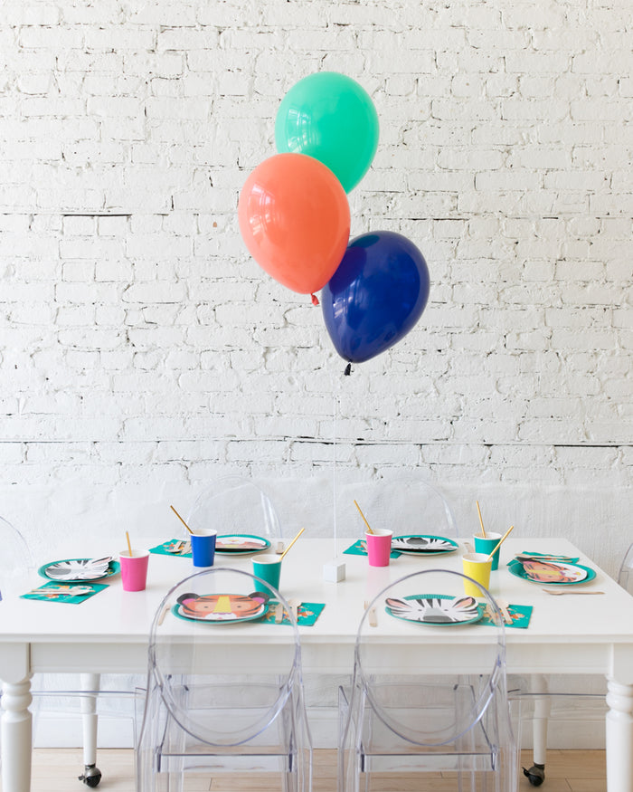 Party Animal Theme - 11in Balloons Centerpiece - bouquet of 3