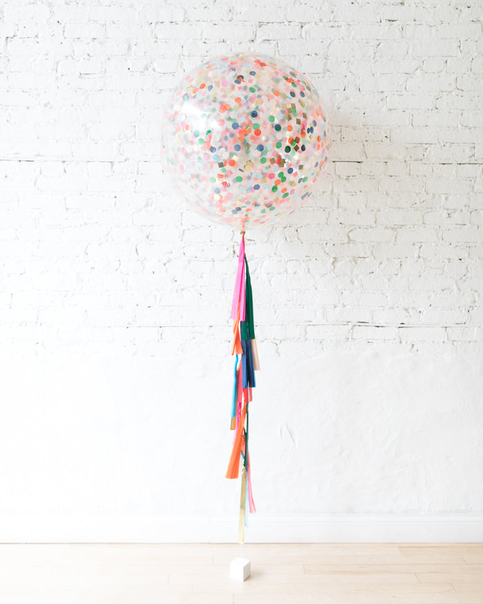 Party Animal Theme - Confetti Giant Balloon with Tassel