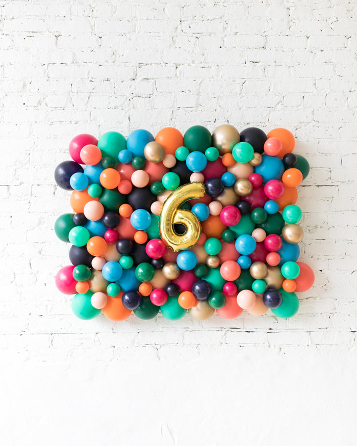 Party Animal Theme - Customizable Number Balloon Backdrop Board - 30inx40in