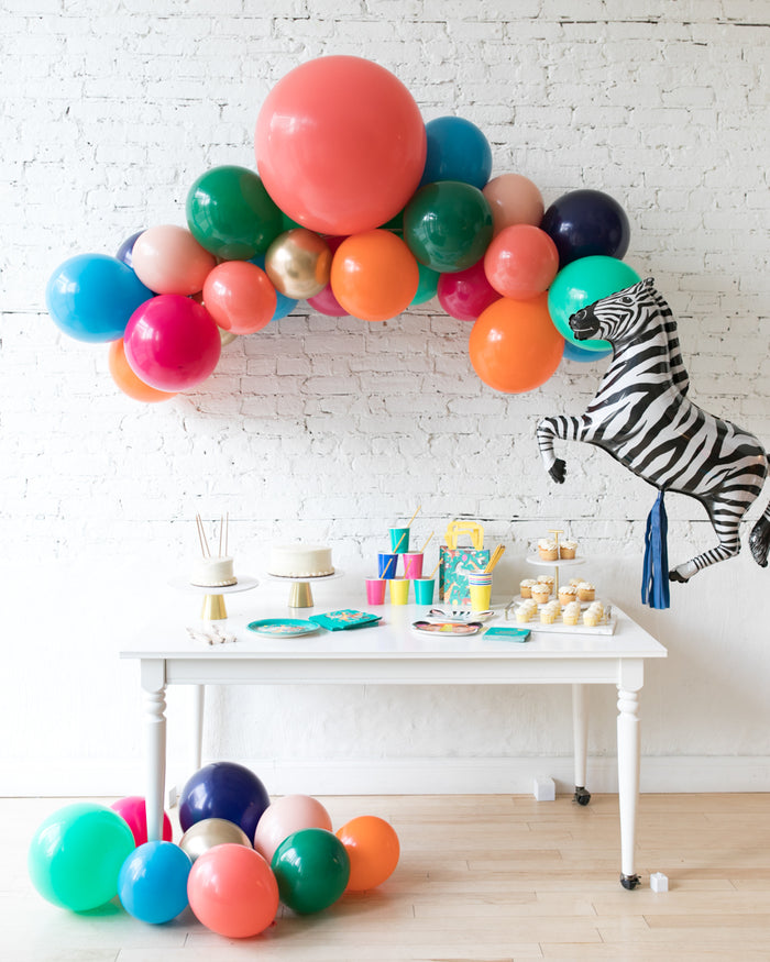 Party Animal Theme - Floating Arch & Zebra Foil Set