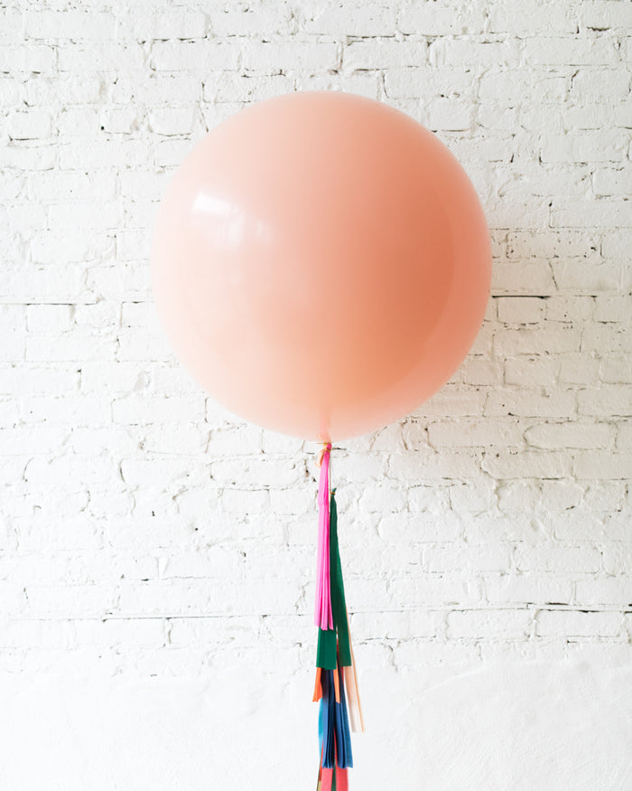 Party Animal Theme - Peach Giant Balloon with Tassel