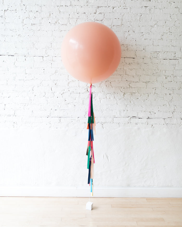 Party Animal Theme - Peach Giant Balloon with Tassel