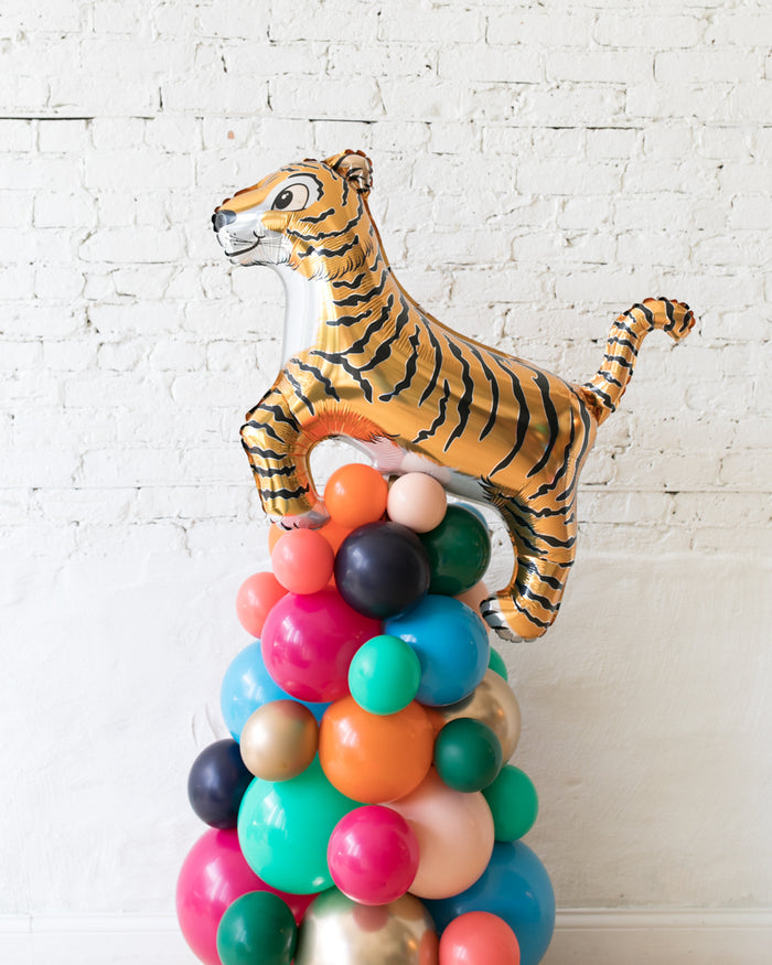 Party Animal Theme - Tiger Balloon Column - 4ft