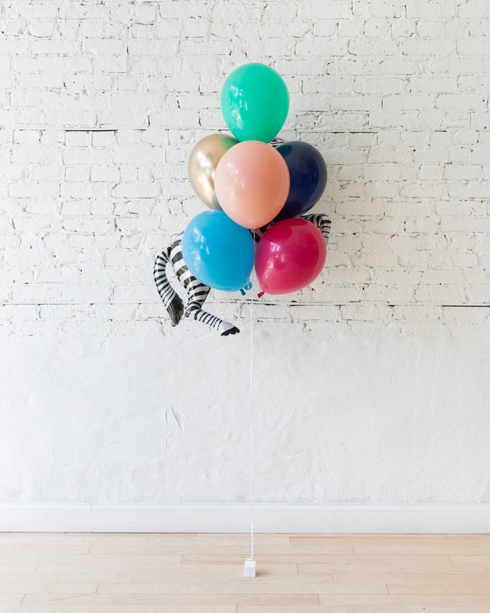 Party Animal Theme - Zebra Foil and 11in Balloons - bouquet of 7