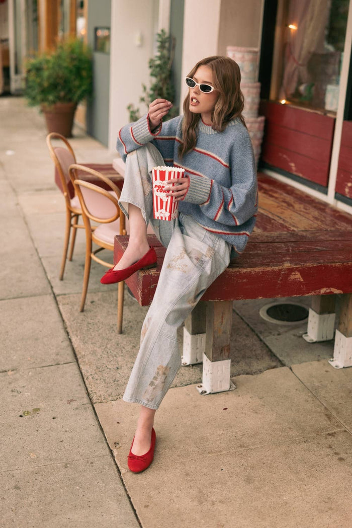 PATCHWORK EFFECT DENIM BARREL PANTS
