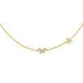 Gold / A Pavé Butterfly Initial Choker - Adina's Jewels