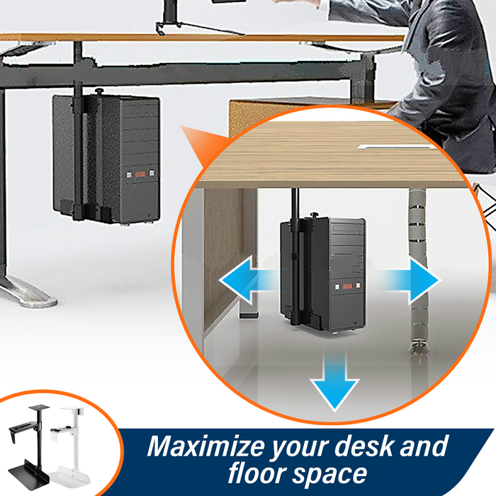 PCPix 360-Degree Universal Under Desk CPU Stand