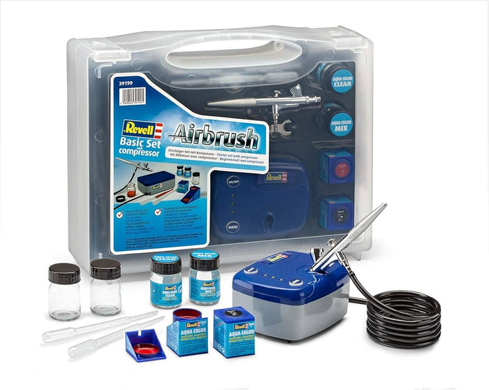 REVELL Airbrush Starter Set – Airbrush Basic Set with Compressor