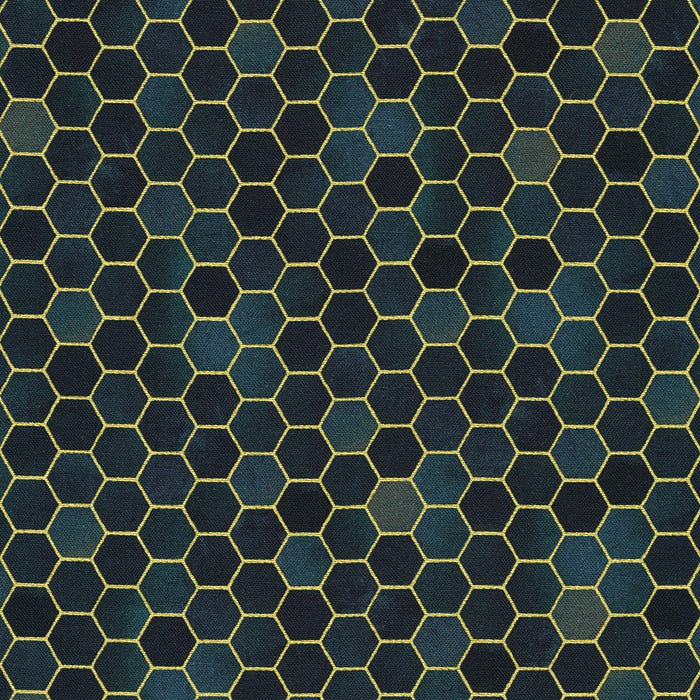 Robert Kaufman - Golden Vibes - Hexies in Onyx