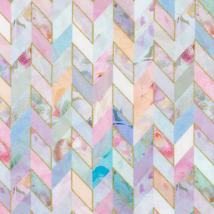 Robert Kaufman - Golden Vibes - Pastel Chevrons