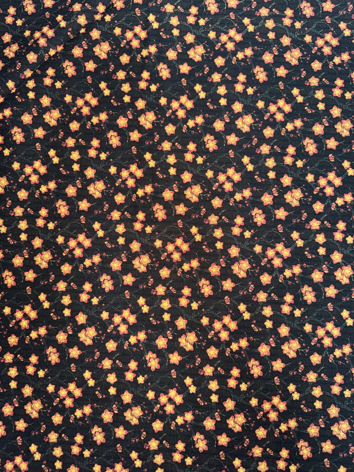 Robert Kaufman - Kyoto Gardens - Black with small flowers