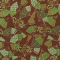 Robert Kaufman - Kyoto Gardens - Green Fans on brown background