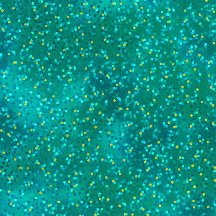 Robert Kaufman - Mixed Metallics - Teal and Gold