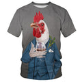 Rooster 3d Print Funny Unisex T-shirt - myfunfarm