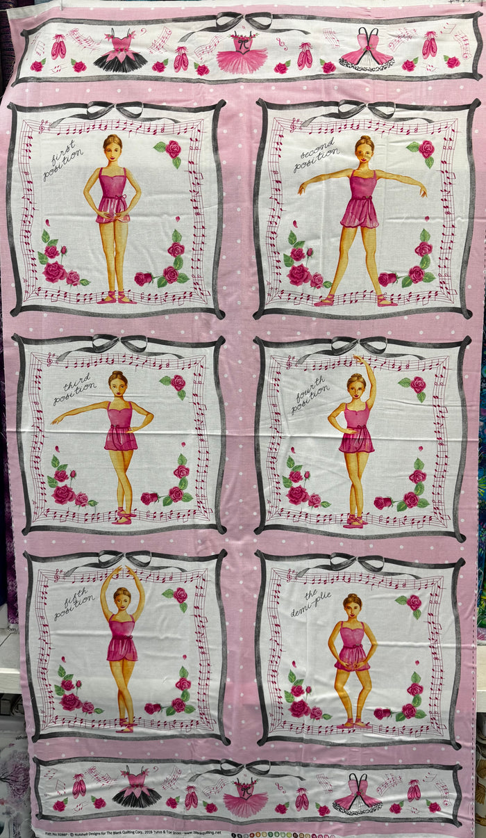 SALE - Ballerina Panel - Cotton Fabric Panel - $10!