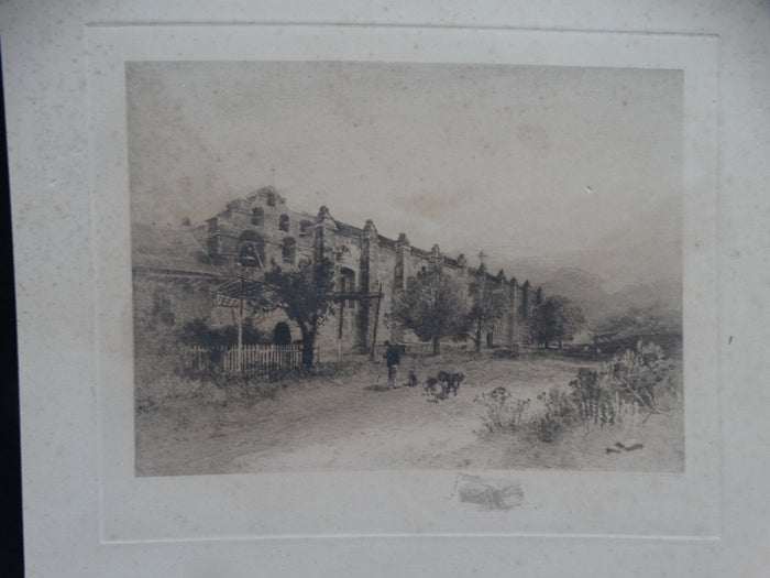 San Gabriel Mission Etching