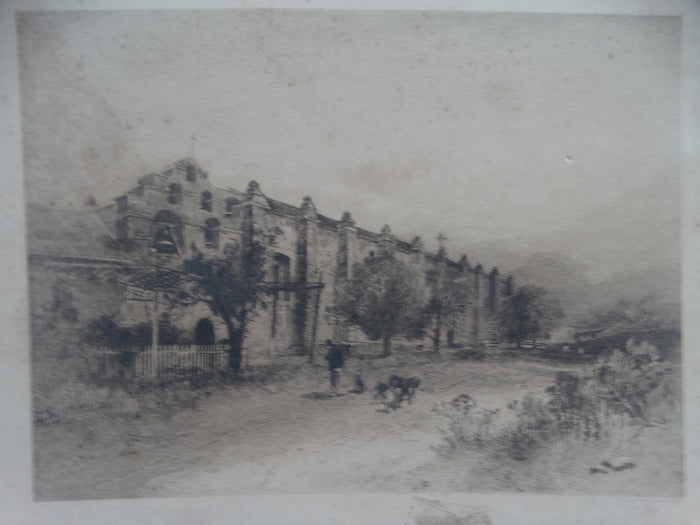 San Gabriel Mission Etching