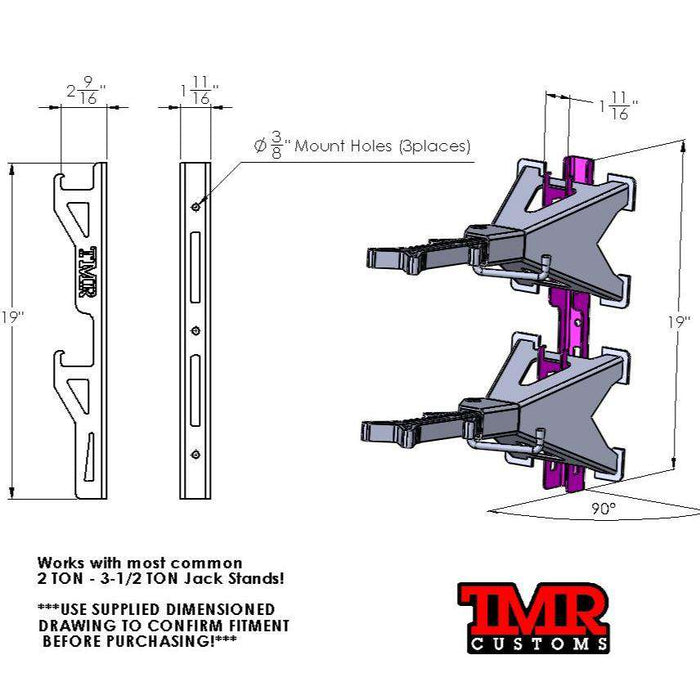 SMALL Jack Stand Storage Rack - PAIR