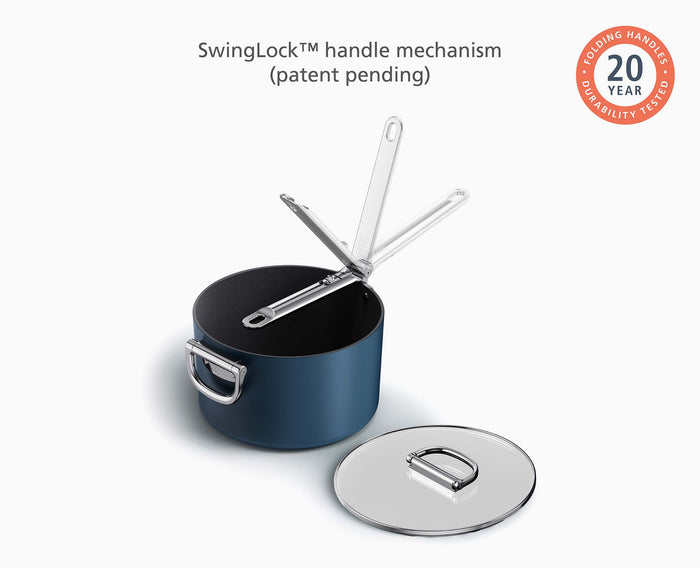 [half-width] Space™ 23cm Non-stick Blue Saucepan & Lid - 45039 - Image 6