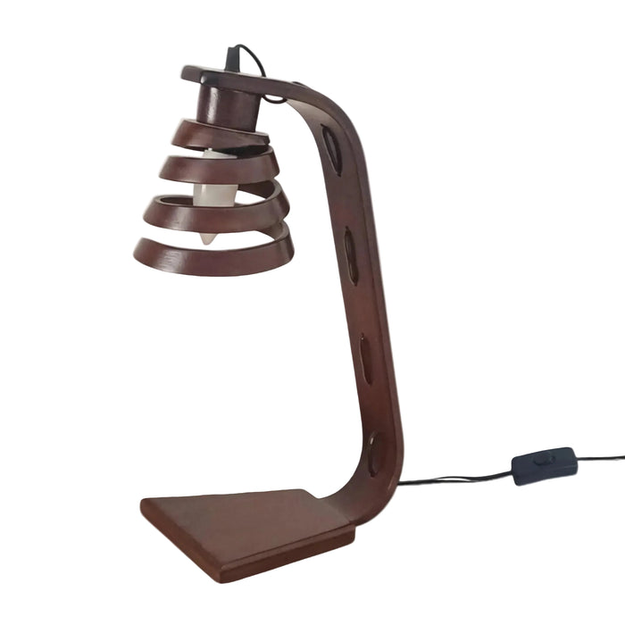 Spiral Aura Desk Study Wooden Lamp