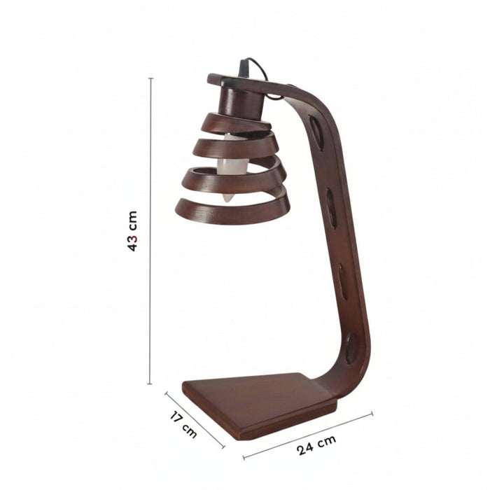 Spiral Aura Desk Study Wooden Lamp