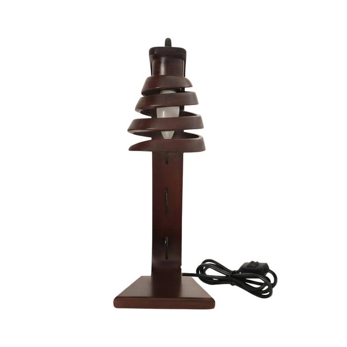 Spiral Aura Desk Study Wooden Lamp