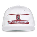 Stanford Retro Bar snapback hat in white, front view