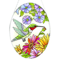 Suncatcher - Hummingbird Garden 7"x5.5"