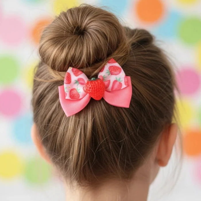 Sweet Strawberry Delight Hair Bow Clip