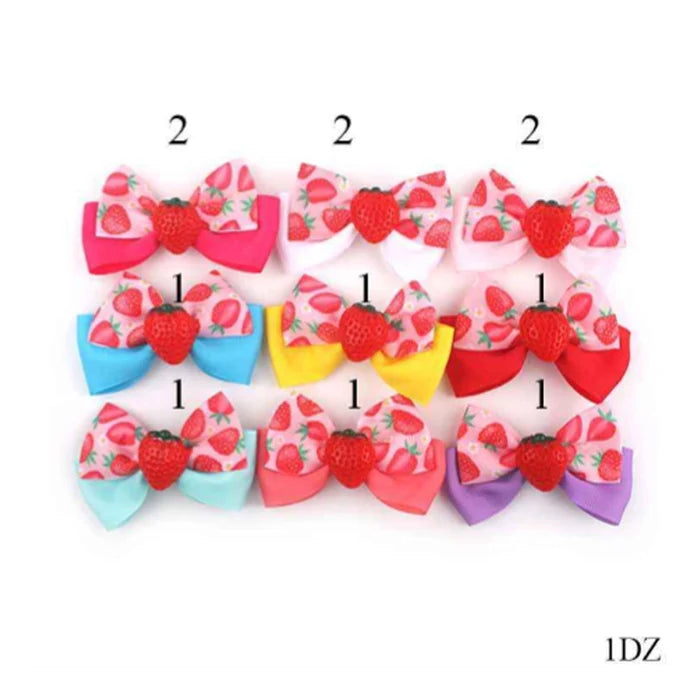 Sweet Strawberry Delight Hair Bow Clip